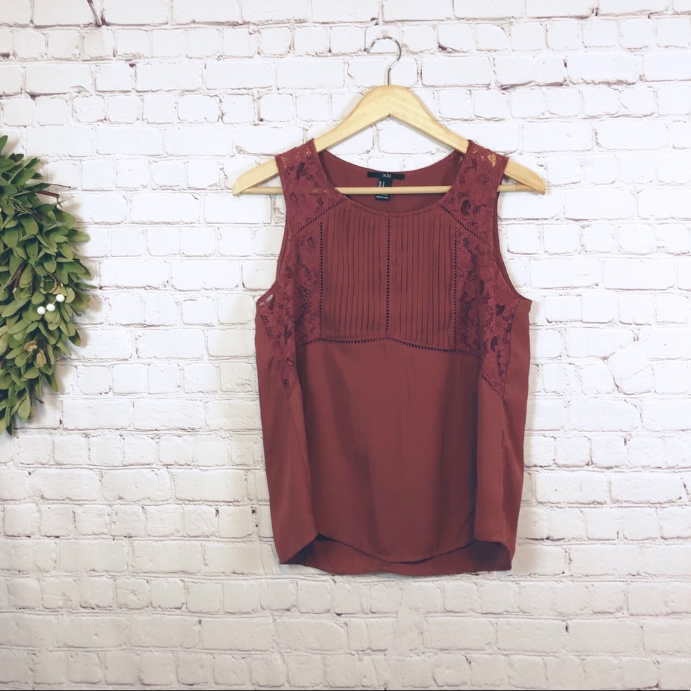 Forever 21 pleated lace blouse